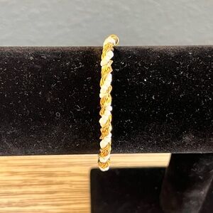 Gold and White Braided Women's Bracelet